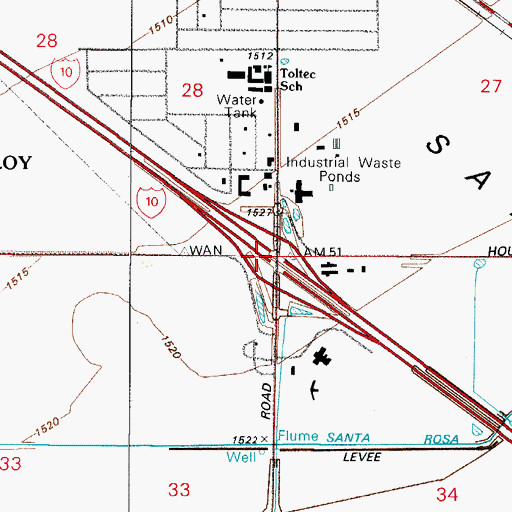 Topographic Map of Interchange Two Hundred Three, AZ
