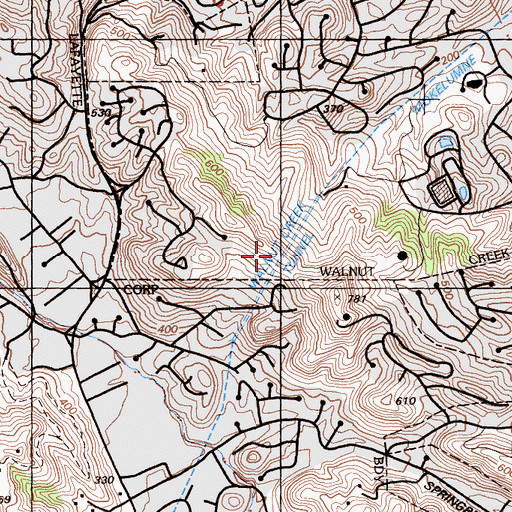 Topographic Map of Walnut Creek Tunnel, CA