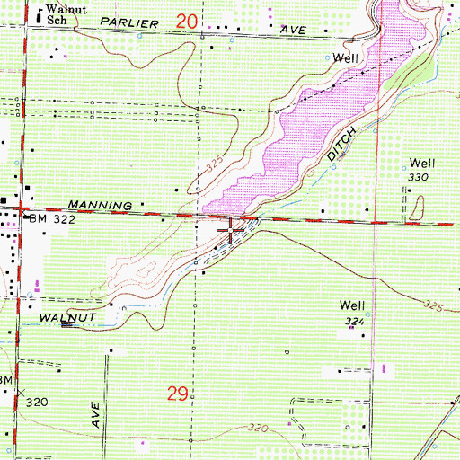 Topographic Map of Walnut Ditch, CA