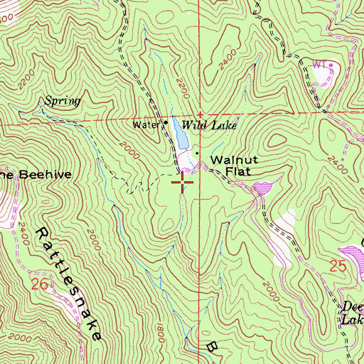 Topographic Map of Walnut Flat, CA
