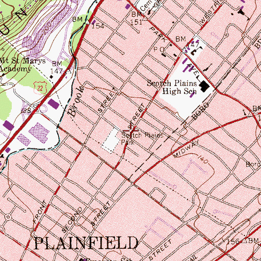 Topographic Map of L'Academy Montessori School, NJ