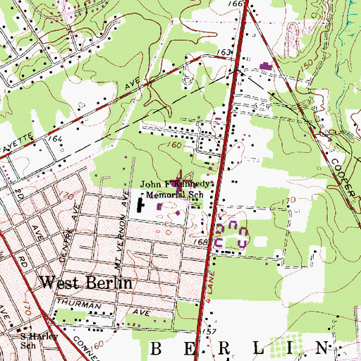 Topographic Map of Dwight D Eisenhower Middle School, NJ