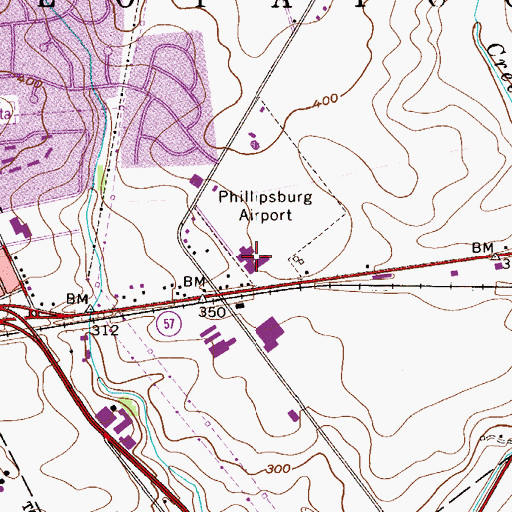 Topographic Map of Lopatcong Elementary School, NJ