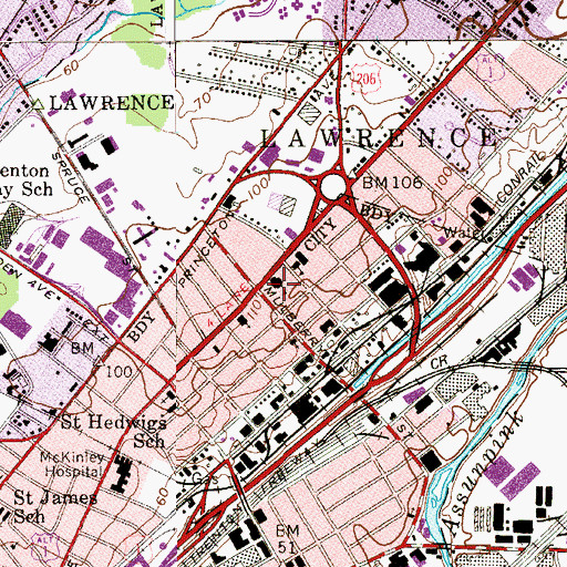 Topographic Map of Christopher Columbus Elementary School, NJ