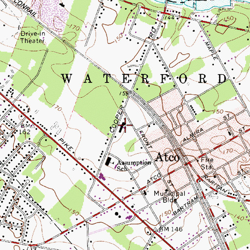 Topographic Map of Atco Elementary School, NJ