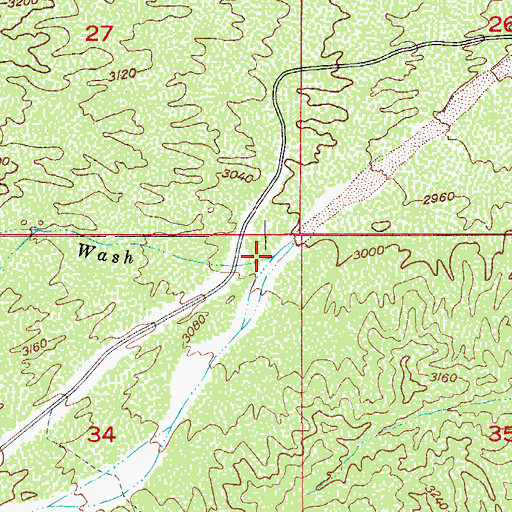 Topographic Map of James Wash, AZ