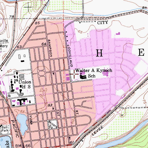 Topographic Map of Kynoch Elementary School, CA