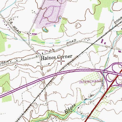 Topographic Map of Richard C Crockett Middle School, NJ