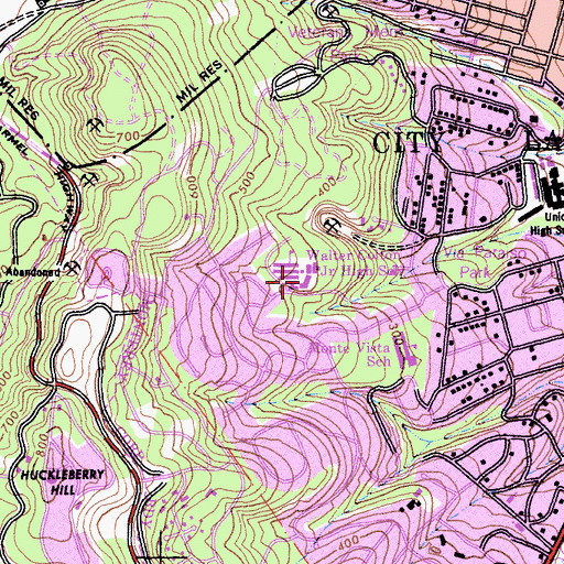 Topographic Map of Walter Colton Middle School, CA