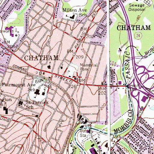 Topographic Map of Sprout House School, NJ