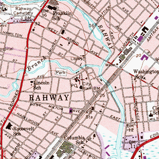 Topographic Map of Saint Marys School, NJ
