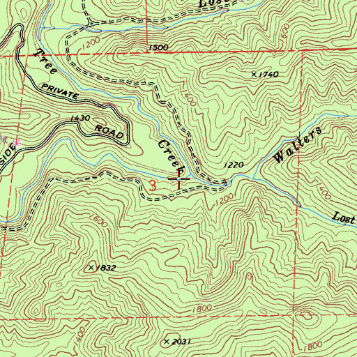 Topographic Map of Walters Creek, CA