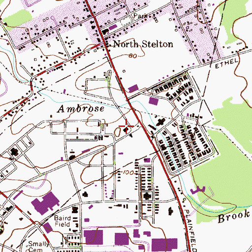 Topographic Map of Piscataway Regional Day School, NJ