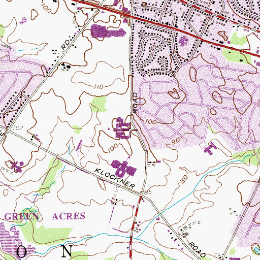 Topographic Map of Emily C Reynolds Middle School, NJ
