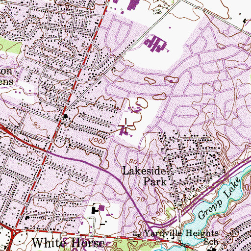 Topographic Map of Robinson Elementary School, NJ