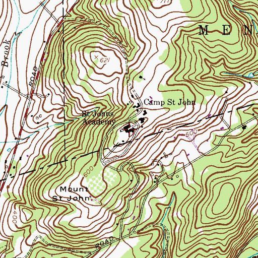Topographic Map of Montgomery Academy School, NJ
