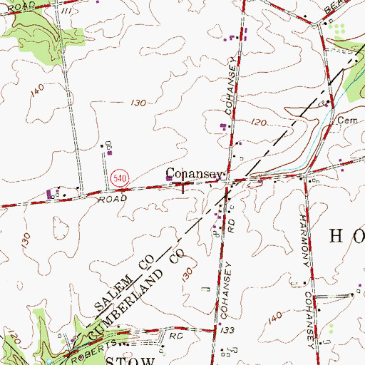Topographic Map of Cohansey Seventh Day Adventist School, NJ