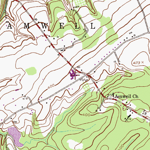 Topographic Map of South Hunterdon Regional High School, NJ