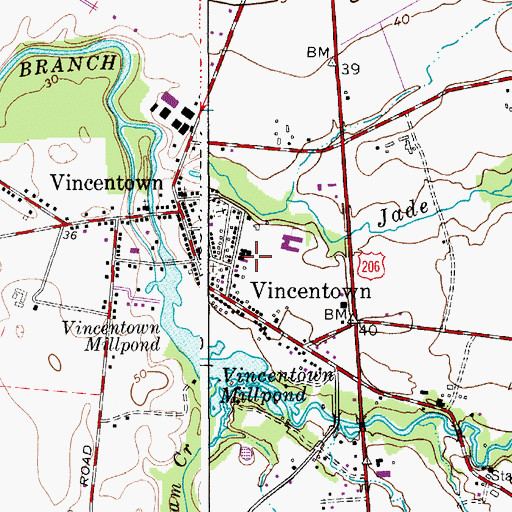 Topographic Map of Southampton Township School Number 1, NJ