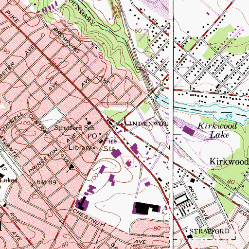 Topographic Map of Under The Sun Learning Center School, NJ