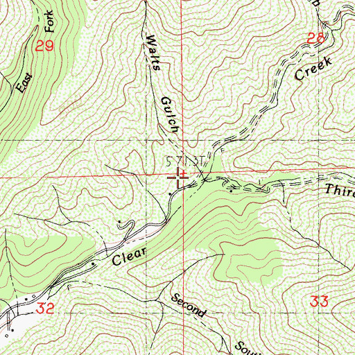 Topographic Map of Walts Gulch, CA