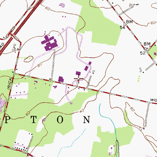 Topographic Map of Burlington County Special Services School Westampton Campus, NJ