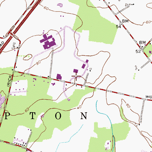 Topographic Map of Burlington County Special Services School Westampton Campus, NJ