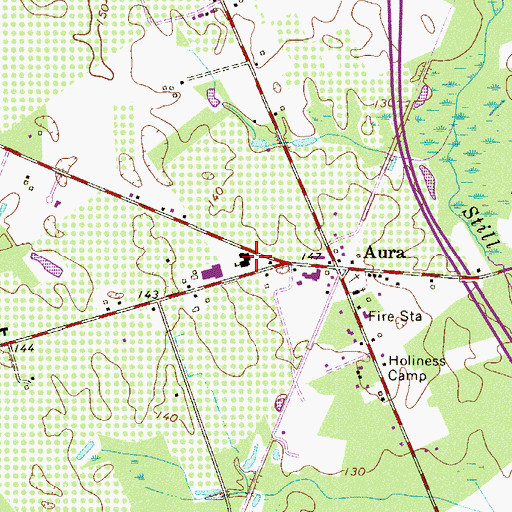Topographic Map of Aura Elementary School, NJ