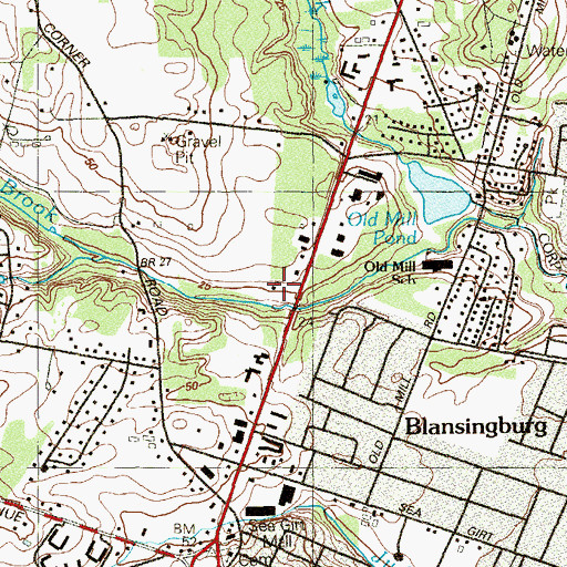 Topographic Map of Brookside School, NJ