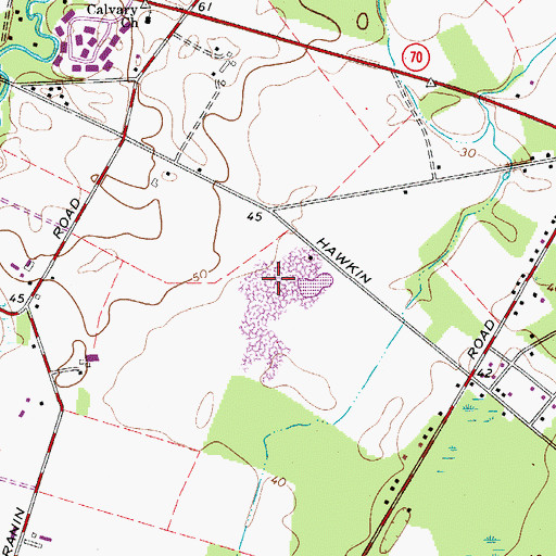 Topographic Map of Burlington County Institute of Technology School - Medford, NJ