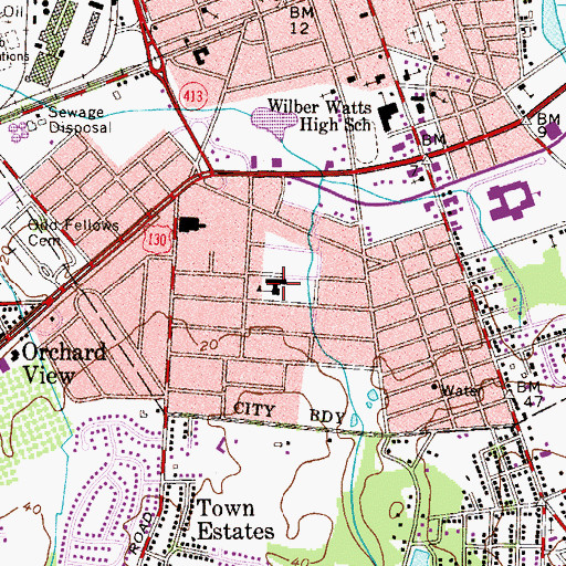 Topographic Map of Samuel Smith Elementary School, NJ