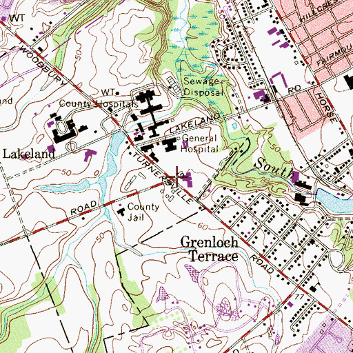 Topographic Map of Camden County Youth Center, NJ