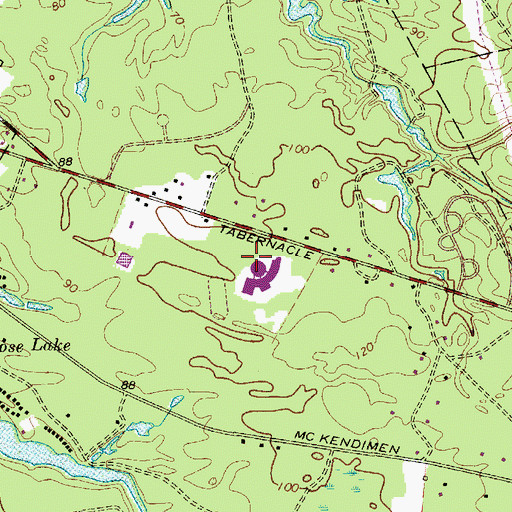 Topographic Map of Shawnee High School, NJ