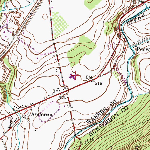 Topographic Map of Mansfield Township Elementary School, NJ