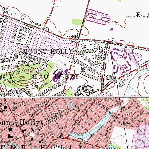 Topographic Map of Gertrude Folwell Elementary School, NJ