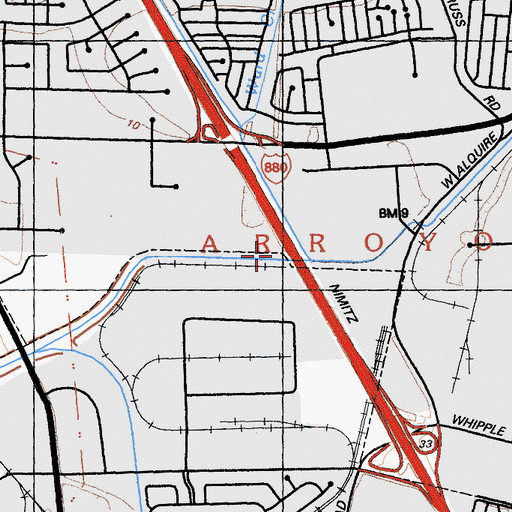 Topographic Map of Ward Creek, CA