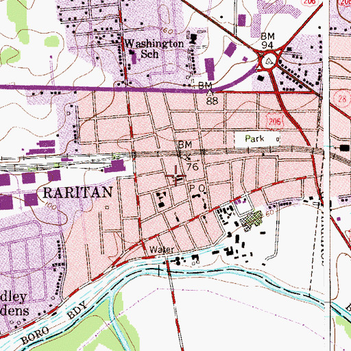 Topographic Map of Saint Ann Elementary School, NJ
