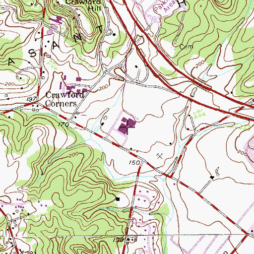 Topographic Map of William R Satz Intermediate School, NJ
