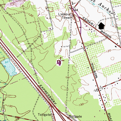 Topographic Map of Winslow Township Elementary School Number 1, NJ