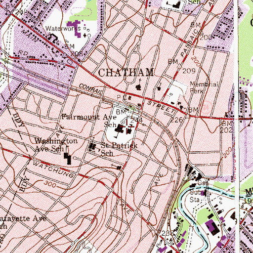 Topographic Map of ECLC School of New Jersey, NJ