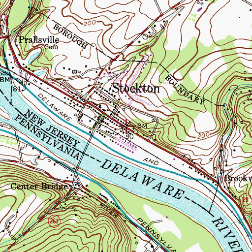 Topographic Map of Stockton Elementary School, NJ