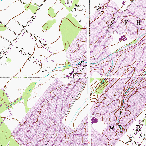 Topographic Map of Saint Matthias Elementary School, NJ