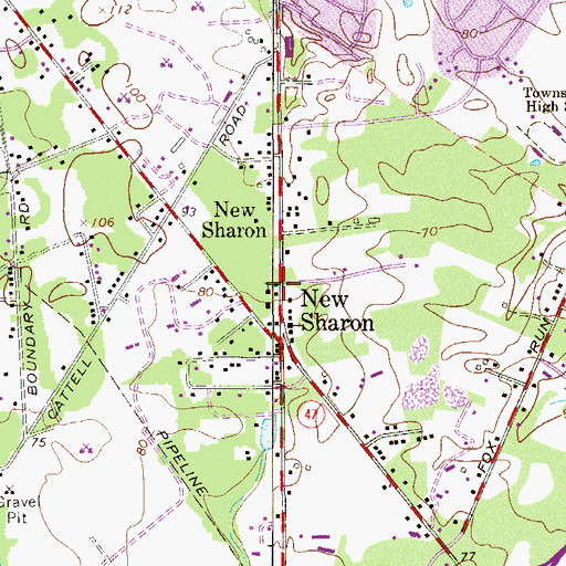 Topographic Map of New Sharon School, NJ