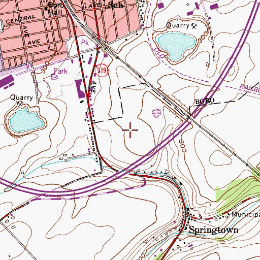 Topographic Map of Pohatcong School, NJ