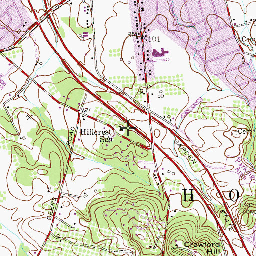 Topographic Map of The First Class Childcare School, NJ