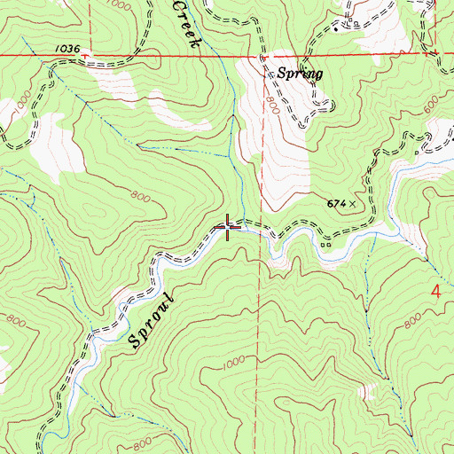 Topographic Map of Warden Creek, CA
