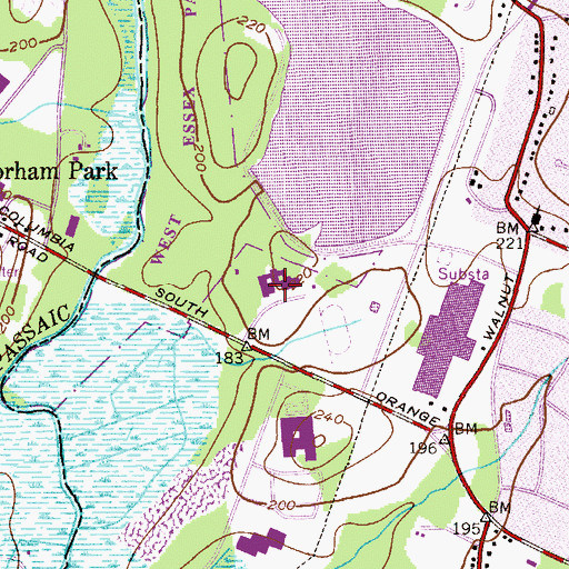 Topographic Map of Newark Academy School, NJ