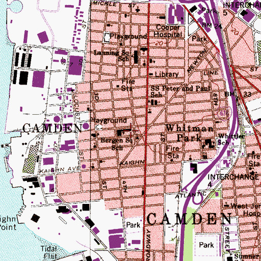 Topographic Map of US Wiggins Elementary School, NJ