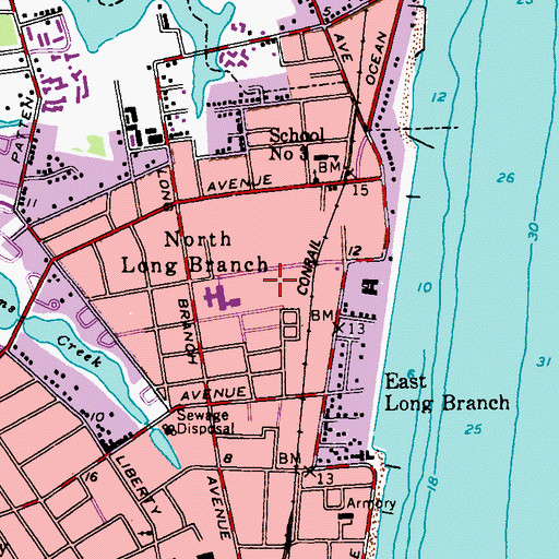 Topographic Map of Joseph M Ferraina Early Childhood Learning Center School, NJ