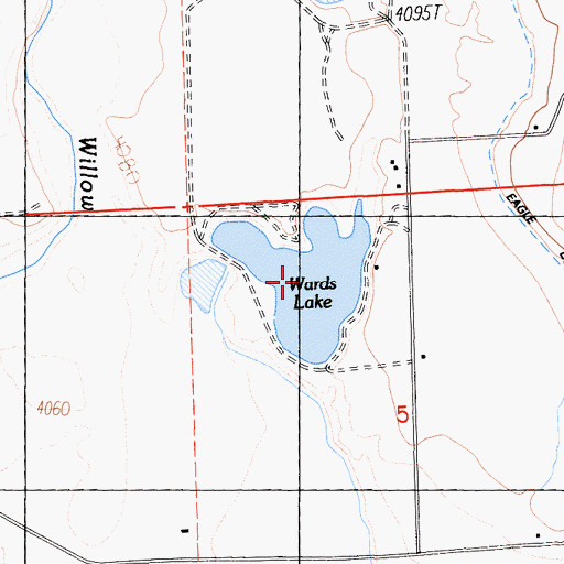 Topographic Map of Wards Lake, CA